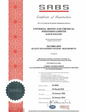 UMCIL certification document